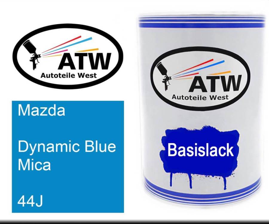 Mazda, Dynamic Blue Mica, 44J: 500ml Lackdose, von ATW Autoteile West.